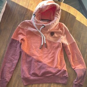 Wanakome Orange Relaxed Hoodie with Ribbed Details